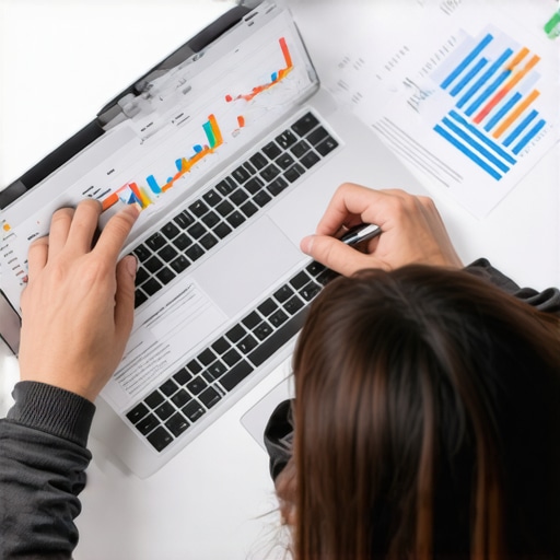 Person analyzing credit reports on a computer for credit repair