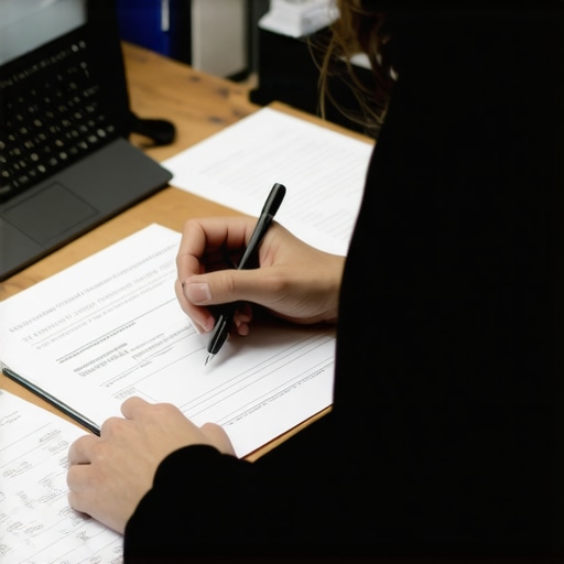 Person analyzing credit reports and preparing dispute correspondence