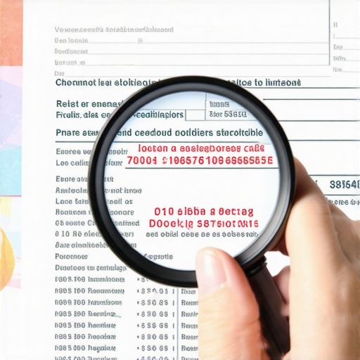 Person analyzing credit report documents carefully