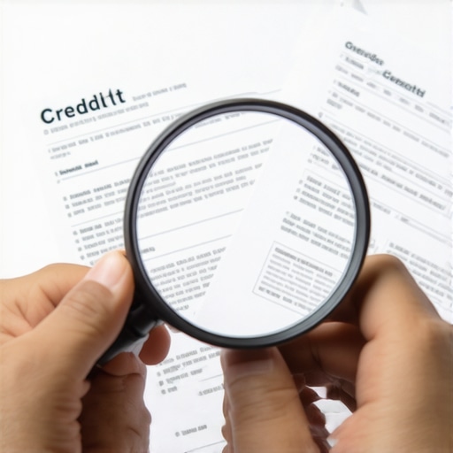 Person examining credit reports closely to identify unusual activity
