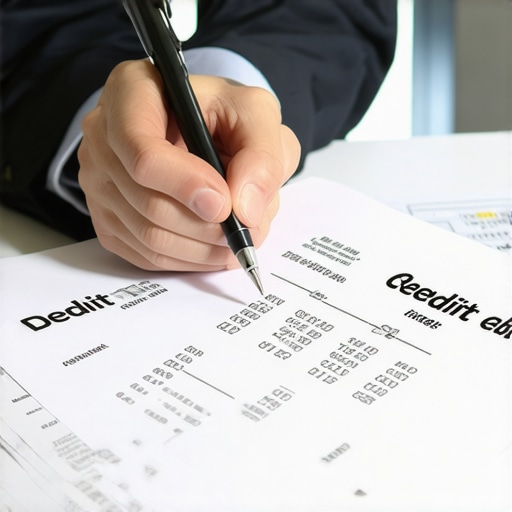 Individual analyzing credit report with focus on outdated debts