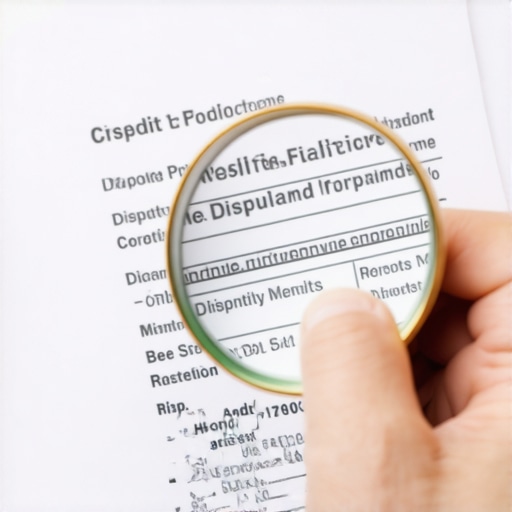 Person analyzing credit report for inaccuracies.