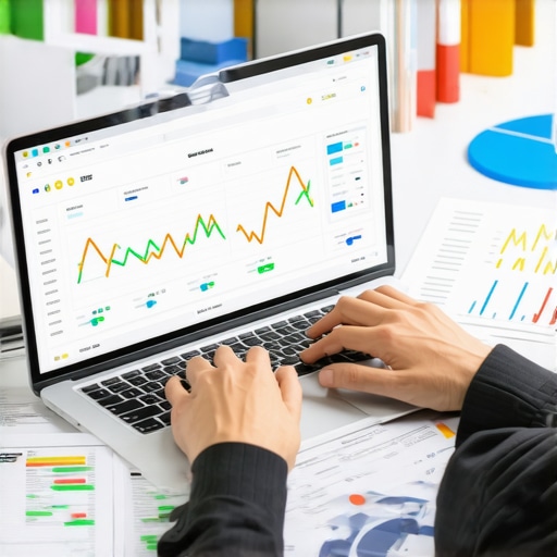 Person managing their credit report with digital tools and financial documents.
