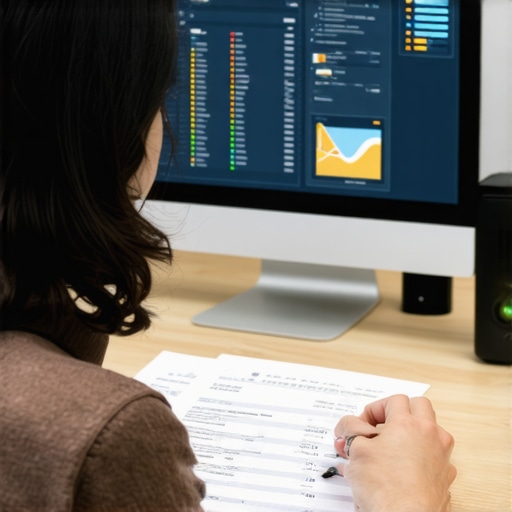 Person working on credit report disputes using specialized software on a computer