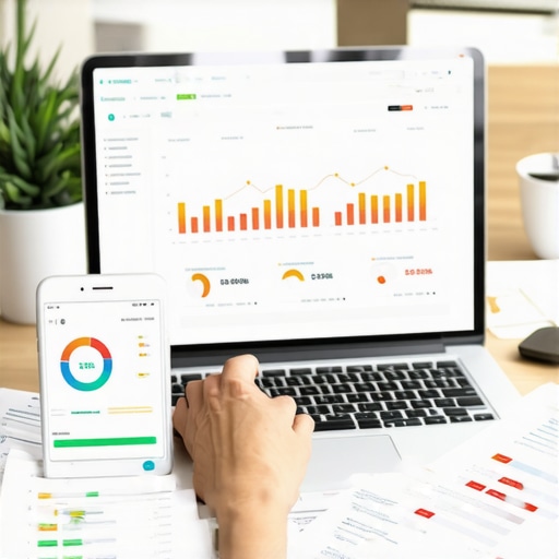 A person reviewing credit reports and scores on digital devices for financial management.