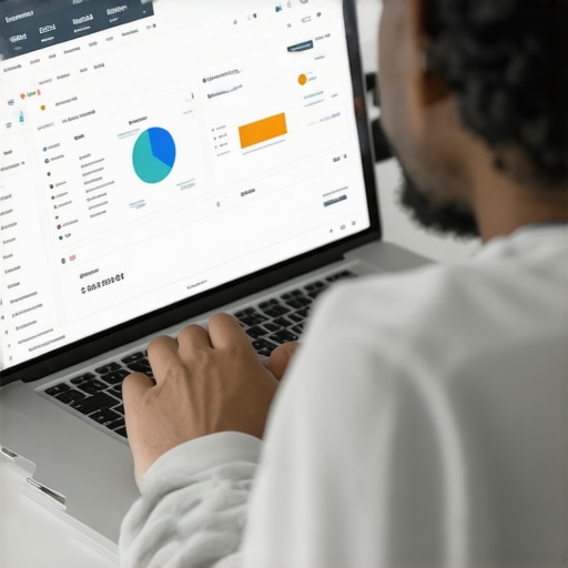 Individual analyzing credit scores with digital tools for long-term credit health.