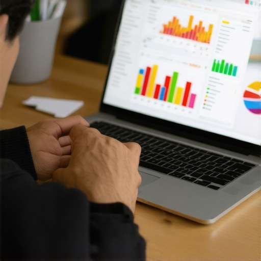 Person reviewing credit report charts on a laptop screen