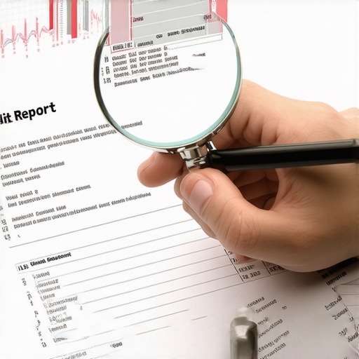 Person closely examining credit reports for inaccuracies.