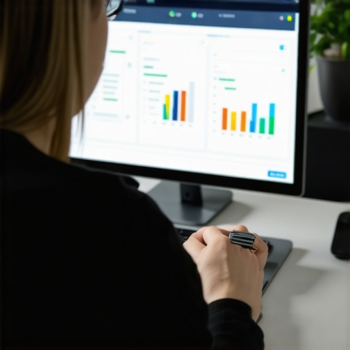 Credit Management Tools in Action Person monitoring credit reports using software on a laptop with financial charts.