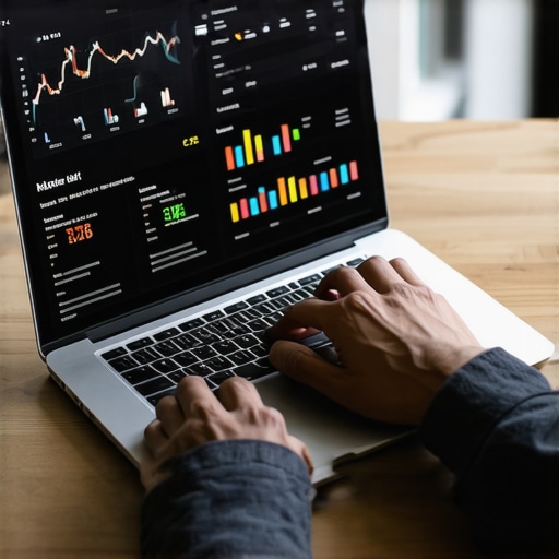 Person analyzing credit score data on laptop