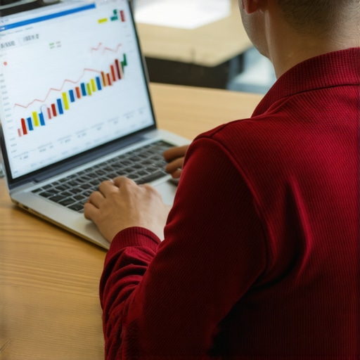 Person analyzing credit scores on a laptop with graphs and charts
