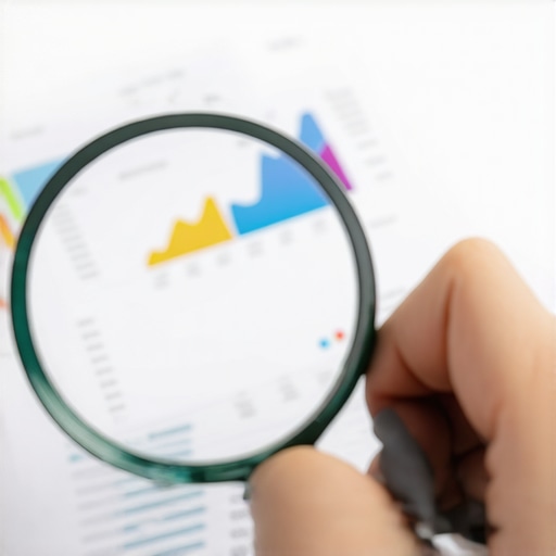 Financial analyst examining credit reports closely