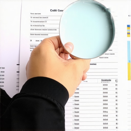 Individual carefully reviewing credit report details