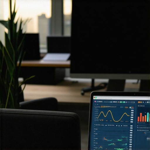Digital Credit Monitoring Dashboard Laptop displaying credit score graphs and alerts for ongoing credit management