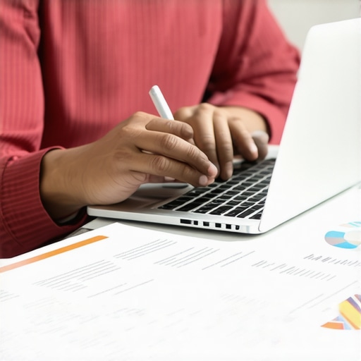 Person reviewing credit reports and dispute templates on a laptop