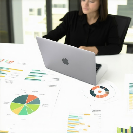 Effective Credit Management Tools in Action A person working on credit reports and financial planning on a laptop in a professional office environment.