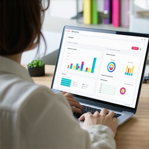 A person analyzing credit score data on a laptop with financial charts and tools