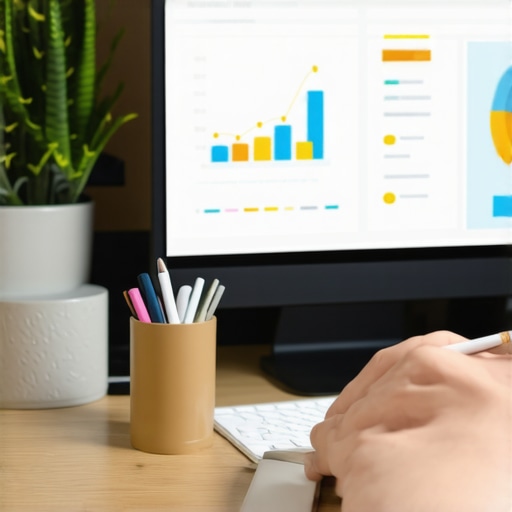 Person analyzing credit report using digital tools for credit management.