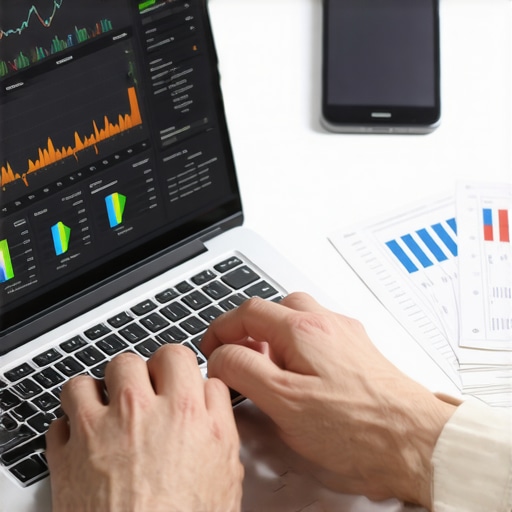 Person managing credit reports on a laptop with financial documents and a smartphone on the desk.