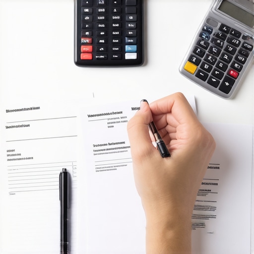 Person sorting through medical bills and documents to handle collections efficiently.