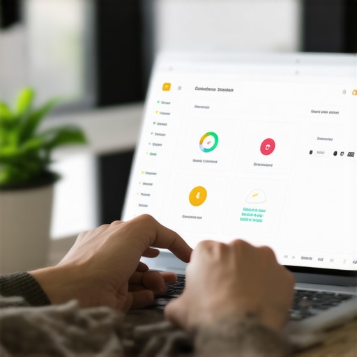 Person checking credit reports on laptop with alerts and financial tools visible.