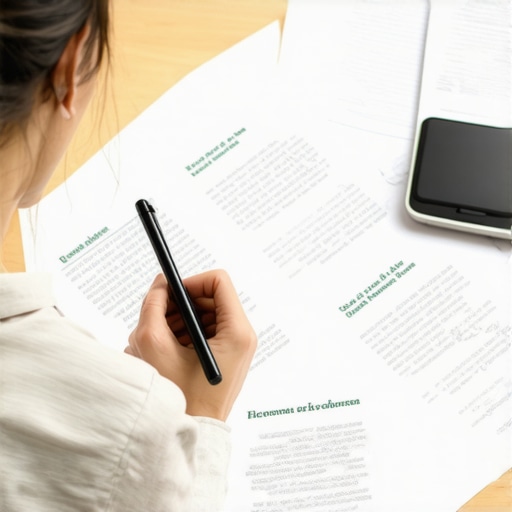 Person analyzing credit documents and preparing dispute letters.