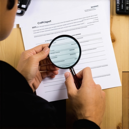 Person examining credit report for errors and reactivated accounts