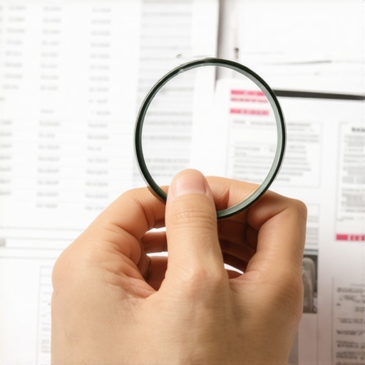 Reviewing Credit Reports for Errors Individual examining credit report details closely with a magnifying glass