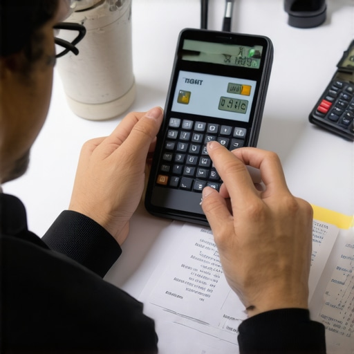Strategic Credit Maintenance Tools Individual reviewing credit score and report on a laptop surrounded by financial tools.