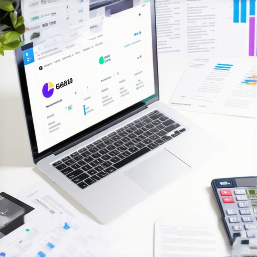 Person monitoring credit scores on laptop with financial paperwork nearby