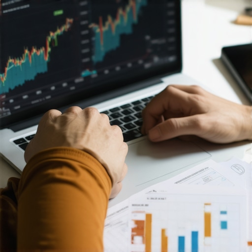 Person reviewing credit scores and reports on their laptop with financial tools.