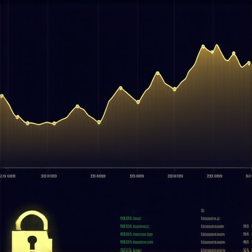 A digital dashboard showing trended credit data and security icons