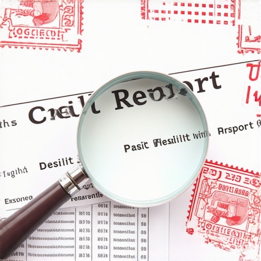 Detailed view of a credit report under a magnifying glass showing the nuances of credit repair.