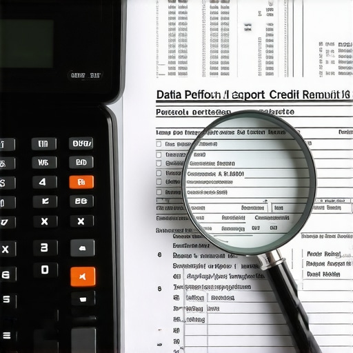 Advanced Financial Audit for Credit Repair Professional credit report audit with magnifying glass and financial documents