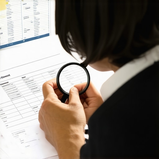 A person performing a detailed audit of their credit report to identify subtle errors.