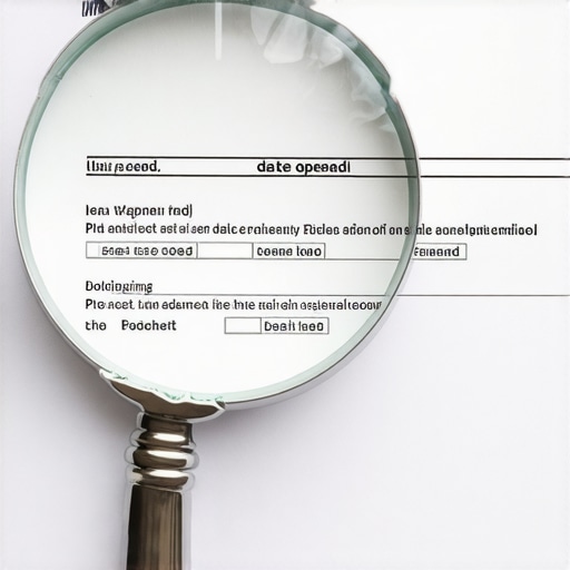 A magnifying glass focusing on specific credit report data fields to identify reporting errors.