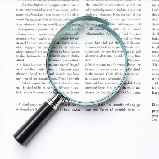 Analyzing the Fine Print of Credit Agreements A magnifying glass inspecting the small text in a credit counseling contract to find hidden clauses.
