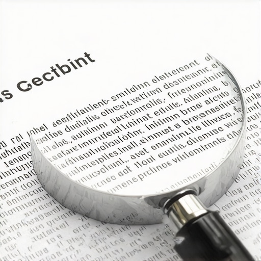 Magnifying glass over a credit report highlighting errors for a factual dispute.