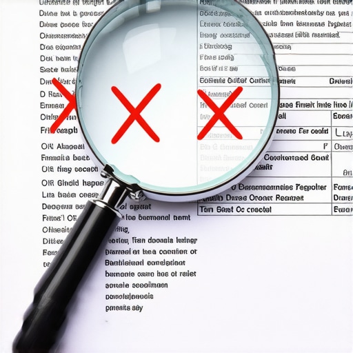 Auditing Your Credit Report for Errors Magnifying glass examining credit report details for verification errors and junk debt entries.