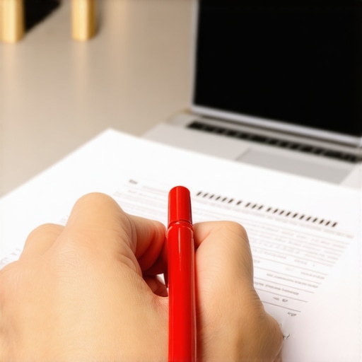 Close up of a person highlighting errors on a physical credit report to prepare for a dispute.