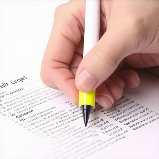 Hands auditing a credit report for unauthorized inquiries