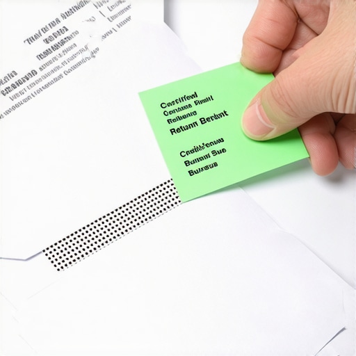 A hand holding a green USPS certified mail receipt representing a paper trail for credit repair.