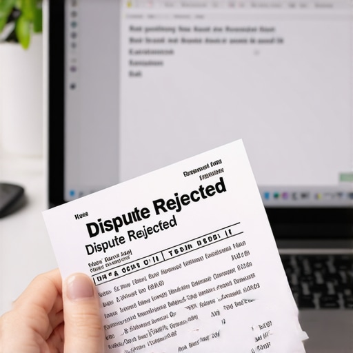Certified mail receipt next to a laptop screen for credit repair