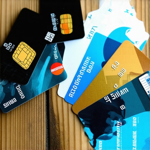 Various retail credit cards on a table