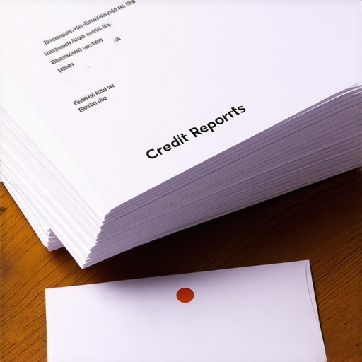 Certified mail receipts and credit reports representing a paper trail for credit disputes.