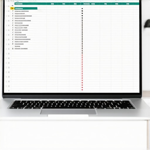 A digital spreadsheet showing credit score maintenance and statement date tracking.