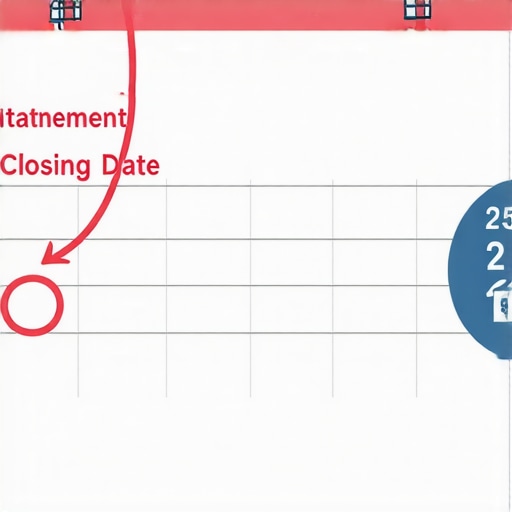 Diagram showing the difference between a credit card statement closing date and the payment due date for credit scoring purposes.