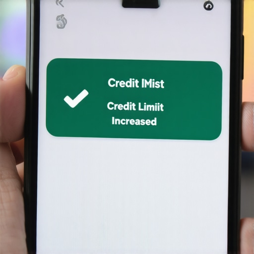 Mobile notification confirming a successful credit limit increase without a hard pull.