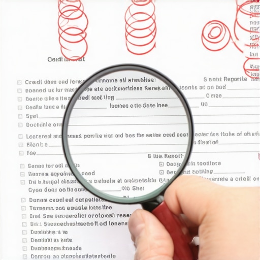 Person auditing a credit report for hard inquiries