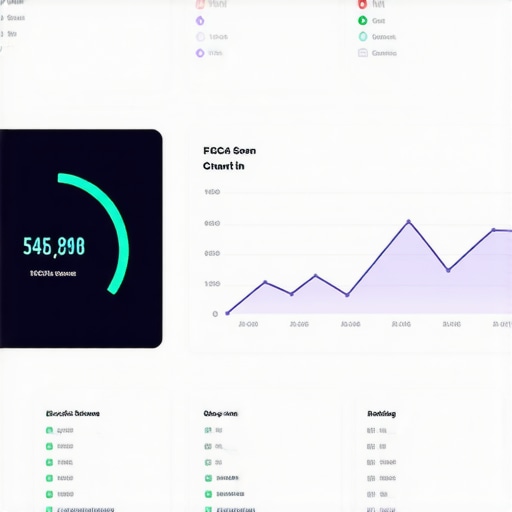 Digital Credit Management Tools Modern FICO credit score monitoring dashboard showing long-term trends